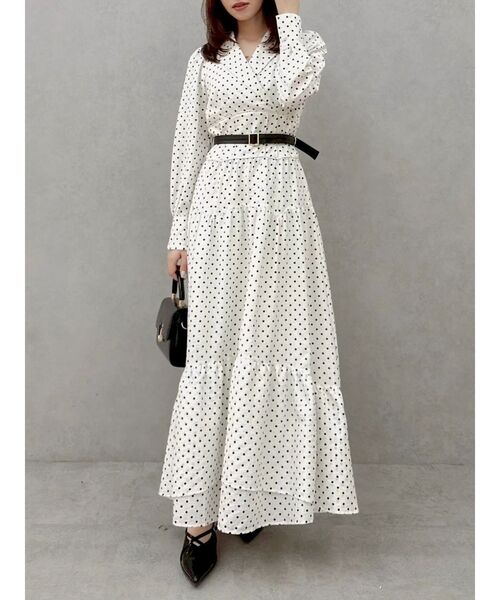 dazzlin（ダズリン）の「テーラーカラーコルセットワンピース（ワンピース・レディース・アイボリー/ブラック・SMALL/MEDIUM）」の4枚目の写真