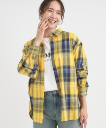 チェック」に該当するシャツ/ブラウス（イエロー/黄色系