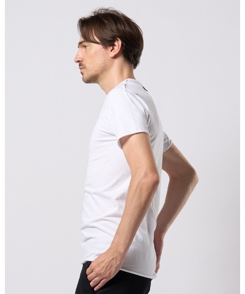 wjk(ダヴルジェイケイ)の「cut-off V-neck S/S(Tシャツ/カットソー・メンズ・ホワイト/ブラック・MEDIUM/SMALL/X-LARGE/LARGE)」の7枚目の写真