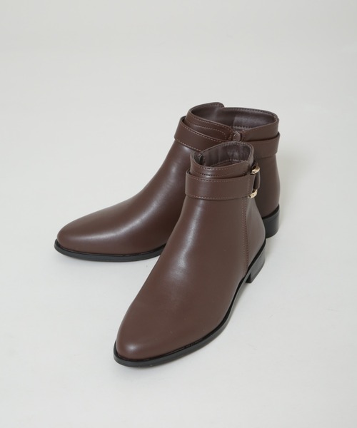 NANO universe(ナノユニバース)の「バックルデザインショートブーツ(ブーツ・レディース・ブラック/ダークブラウン・36/37/38)」の7枚目の写真