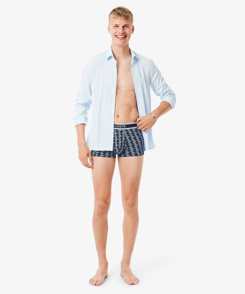 LACOSTE(ラコステ)の「モノグラム&プレーン/3パックストレッチコットントランクショーツセット(ボクサーパンツ・メンズ・ブラック/ネイビー・XL/S/M/L)」の17枚目の写真