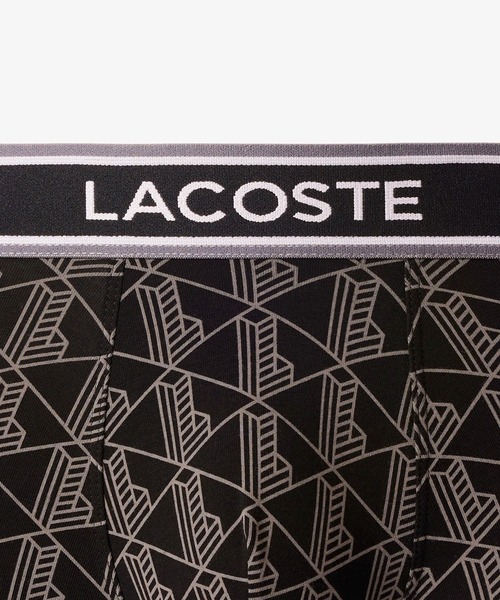 LACOSTE(ラコステ)の「モノグラム&プレーン/3パックストレッチコットントランクショーツセット(ボクサーパンツ・メンズ・ブラック/ネイビー・XL/S/M/L)」の4枚目の写真