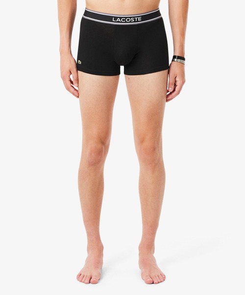 LACOSTE(ラコステ)の「モノグラム&プレーン/3パックストレッチコットントランクショーツセット(ボクサーパンツ・メンズ・ブラック/ネイビー・XL/S/M/L)」の7枚目の写真