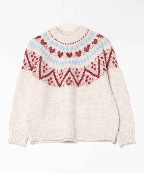 セール】ハートノルディックニットトップス（ニット/セーター