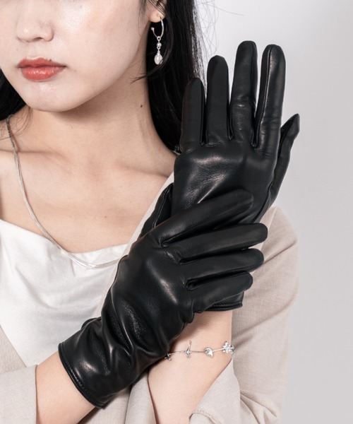 GALA　GLOVES（ガラ　グローブ）の「【GALA GLOVES/ガーラグローブ】ラムレザー グローブ 手袋 イタリア製（手袋・レディース・ブラック/グレー系その他/ダークグリーン/ダークブラウン・7/8/7.5）」の21枚目の写真