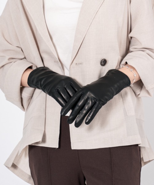 GALA　GLOVES（ガラ　グローブ）の「【GALA GLOVES/ガーラグローブ】ラムレザー グローブ 手袋 イタリア製（手袋・レディース・ブラック/グレー系その他/ダークグリーン/ダークブラウン・7/8/7.5）」の19枚目の写真