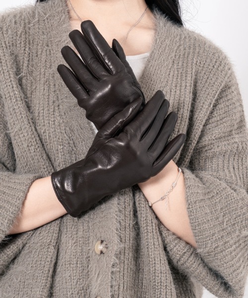 GALA　GLOVES（ガラ　グローブ）の「【GALA GLOVES/ガーラグローブ】ラムレザー グローブ 手袋 イタリア製（手袋・レディース・ブラック/グレー系その他/ダークグリーン/ダークブラウン・7/8/7.5）」の13枚目の写真