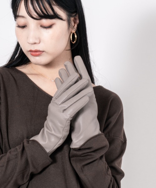 GALA　GLOVES（ガラ　グローブ）の「【GALA GLOVES/ガーラグローブ】ラムレザー グローブ 手袋 イタリア製（手袋・レディース・ブラック/グレー系その他/ダークグリーン/ダークブラウン・7/8/7.5）」の18枚目の写真