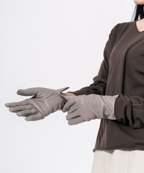 GALA　GLOVES（ガラ　グローブ）の「【GALA GLOVES/ガーラグローブ】ラムレザー グローブ 手袋 イタリア製（手袋・レディース・ブラック/グレー系その他/ダークグリーン/ダークブラウン・7/8/7.5）」の16枚目の写真