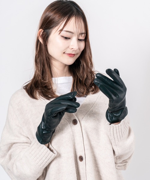 GALA　GLOVES（ガラ　グローブ）の「【GALA GLOVES/ガーラグローブ】ラムレザー グローブ 手袋 イタリア製（手袋・レディース・ブラック/グレー系その他/ダークグリーン/ダークブラウン・7/8/7.5）」の10枚目の写真