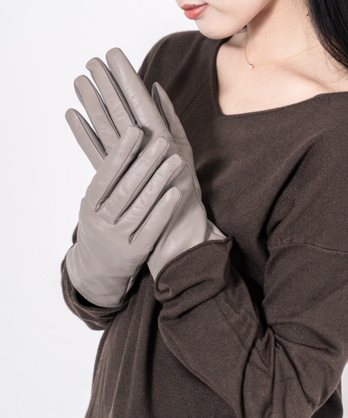 GALA　GLOVES（ガラ　グローブ）の「【GALA GLOVES/ガーラグローブ】ラムレザー グローブ 手袋 イタリア製（手袋・レディース・ブラック/グレー系その他/ダークグリーン/ダークブラウン・7/8/7.5）」の9枚目の写真