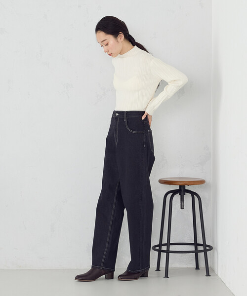 COMME CA ISM（コムサイズム）の「ランダムリブニット（ニット/セーター・レディース・ホワイト/ブラック/ベージュ/グレー・MEDIUM/LARGE）」の7枚目の写真