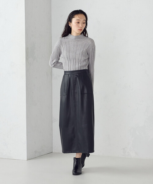 COMME CA ISM（コムサイズム）の「ランダムリブニット（ニット/セーター・レディース・ホワイト/ブラック/ベージュ/グレー・MEDIUM/LARGE）」の12枚目の写真