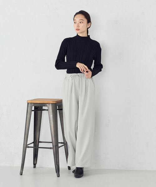 COMME CA ISM（コムサイズム）の「ランダムリブニット（ニット/セーター・レディース・ホワイト/ブラック/ベージュ/グレー・MEDIUM/LARGE）」の16枚目の写真