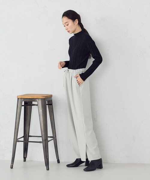 COMME CA ISM（コムサイズム）の「ランダムリブニット（ニット/セーター・レディース・ホワイト/ブラック/ベージュ/グレー・MEDIUM/LARGE）」の17枚目の写真