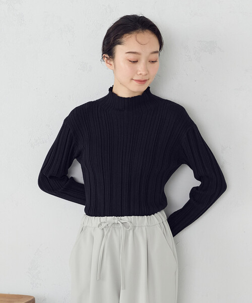 COMME CA ISM（コムサイズム）の「ランダムリブニット（ニット/セーター・レディース・ホワイト/ブラック/ベージュ/グレー・MEDIUM/LARGE）」の19枚目の写真