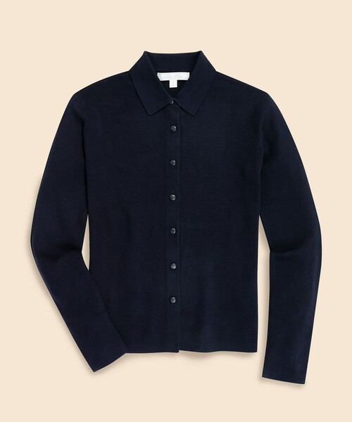 BROOKS BROTHERS(ブルックスブラザーズ)の「コットン マーセライズ ポロカーディガン(カーディガン/ボレロ・レディース・ネイビー・LARGE/MEDIUM/SMALL/X-SMALL)」の1枚目の写真