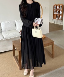 FINEnough（ファインナフ）の「ヘンリーネックバンドカラーティアードワンピース（ワンピース・レディース）」