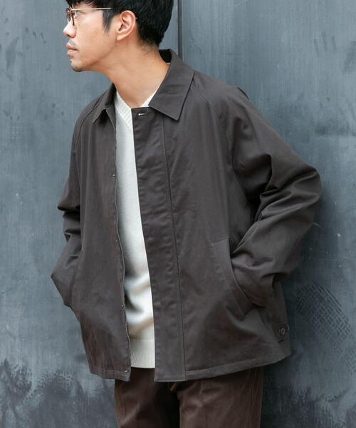 URBAN RESEARCH ROSSO MEN（アーバンリサーチロッソメン）の「『XLサイズあり』ピーチツイルショートブルゾン（ブルゾン・メンズ・ダークブラウン/ブラック/チャコールグレー・MEDIUM/X-LARGE/LARGE）」の2枚目の写真