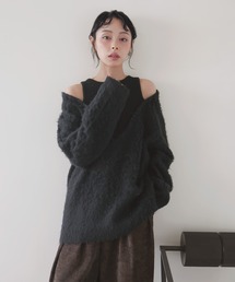 アンサンブル風Vネックニットプルオーバー