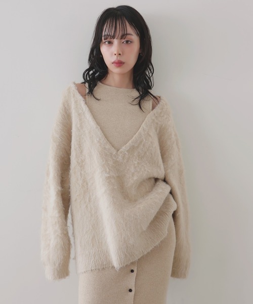 新品未使用のピッコーネのアンサンブル風ニット アンサンブル風2WAY刺繍ニット|スタジオピッコーネ - ゴルフウェアや