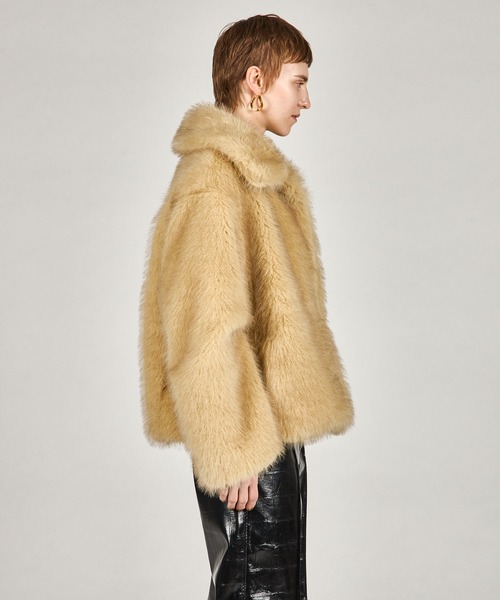 PRANK PROJECT(プランクプロジェクト)の「フェイクファーショートコート / Faux Fur Short Coat(その他アウター・レディース・ブラウン/アイボリー・FREE)」の10枚目の写真