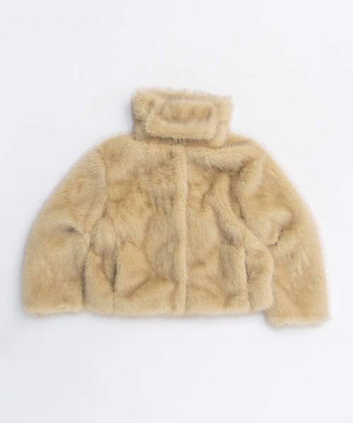 PRANK PROJECT(プランクプロジェクト)の「フェイクファーショートコート / Faux Fur Short Coat(その他アウター・レディース・ブラウン/アイボリー・FREE)」の13枚目の写真