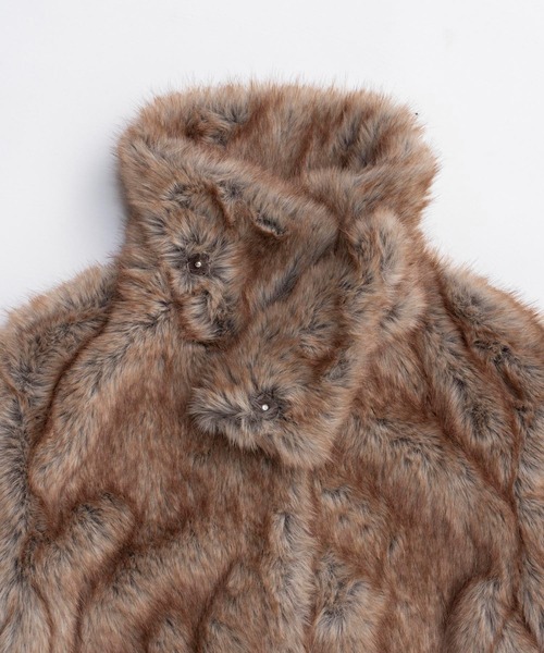 PRANK PROJECT(プランクプロジェクト)の「フェイクファーショートコート / Faux Fur Short Coat(その他アウター・レディース・ブラウン/アイボリー・FREE)」の8枚目の写真