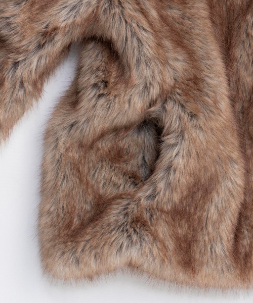 PRANK PROJECT(プランクプロジェクト)の「フェイクファーショートコート / Faux Fur Short Coat(その他アウター・レディース・ブラウン/アイボリー・FREE)」の4枚目の写真