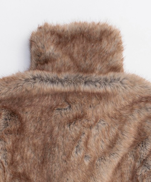 PRANK PROJECT(プランクプロジェクト)の「フェイクファーショートコート / Faux Fur Short Coat(その他アウター・レディース・ブラウン/アイボリー・FREE)」の5枚目の写真