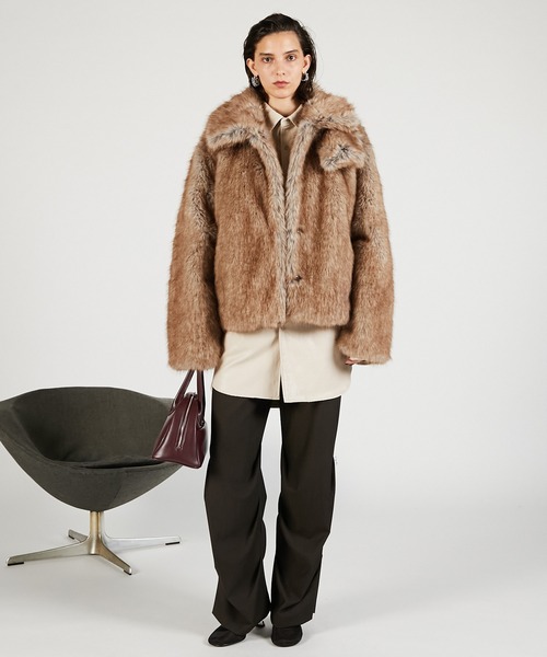 裂き織りショートコート 値下げ交渉OK 受注商品】12月上旬以降お届け ハマグリウールショートコート