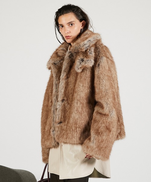 裂き織りショートコート 値下げ交渉OK 受注商品】12月上旬以降お届け ハマグリウールショートコート