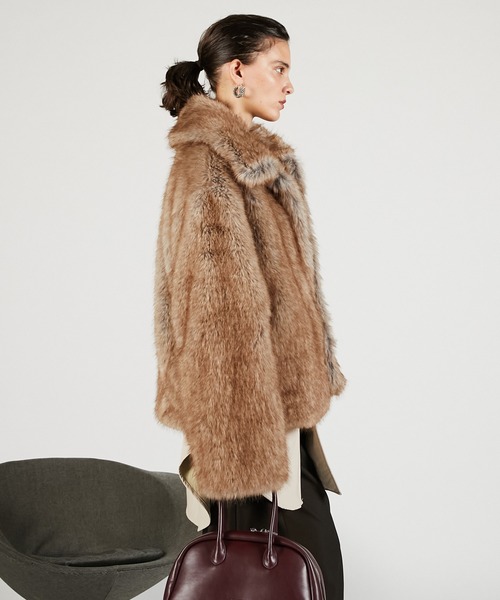 PRANK PROJECT(プランクプロジェクト)の「フェイクファーショートコート / Faux Fur Short Coat(その他アウター・レディース・ブラウン/アイボリー・FREE)」の17枚目の写真