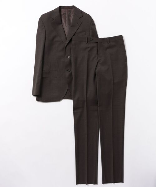 m．f．エディトリアル（m．f．editorial）/【メリノウール混 ストレッチ 】m．f．エディトリアル 2ボタン2ピース スーツ 茶 セール】【メリノウール混 ストレッチ 】m.f.エディトリアル メンズ 2