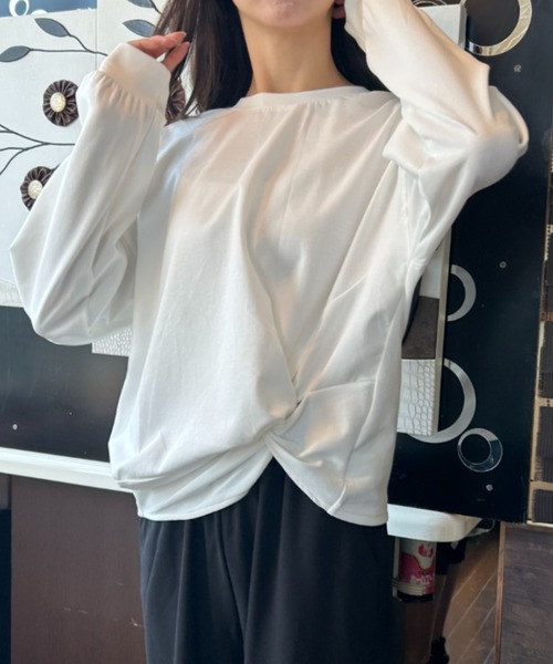 ｔｏｌｅｎｅ（トレネ）の「裾デザインロングスリーブトップス（Tシャツ/カットソー・レディース・ブラック/ホワイト・FREE）」の20枚目の写真