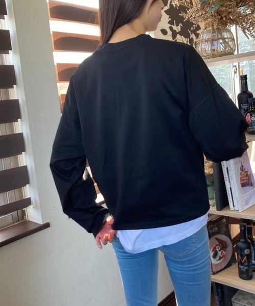 ｔｏｌｅｎｅ（トレネ）の「裾デザインロングスリーブトップス（Tシャツ/カットソー・レディース・ブラック/ホワイト・FREE）」の13枚目の写真