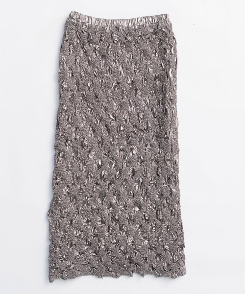 MAISON SPECIAL(メゾンスペシャル)の「Metallic Shirring Skirt / メタリックシャーリングスカート(スカート・レディース・ブラック/シルバー・38/36)」の7枚目の写真