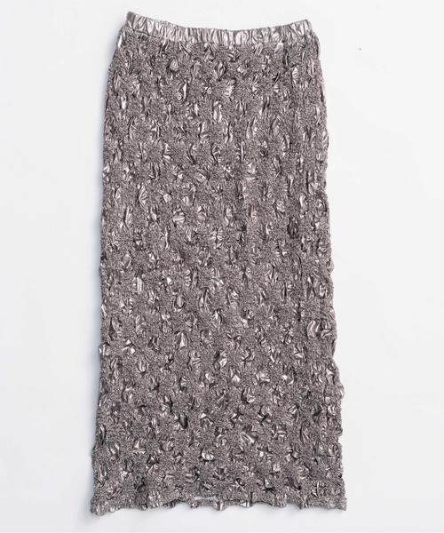 MAISON SPECIAL(メゾンスペシャル)の「Metallic Shirring Skirt / メタリックシャーリングスカート(スカート・レディース・ブラック/シルバー・38/36)」の8枚目の写真