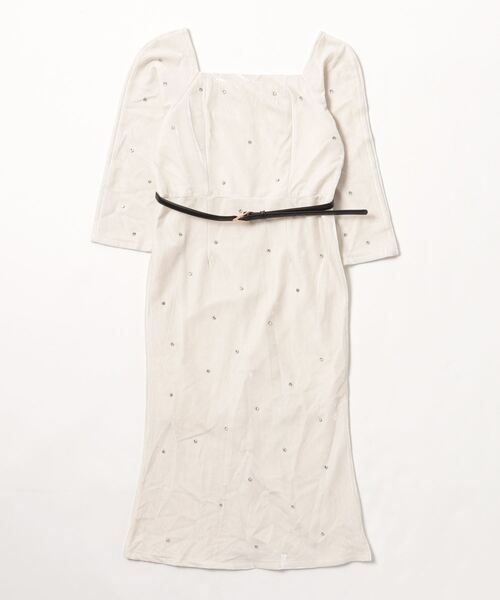 FREE STYLISTS(フリー スタイリスト)の「YUGA_YGMC Beaded square neck party dress(ドレス・レディース・オフホワイト/ブラック・FREE)」の14枚目の写真
