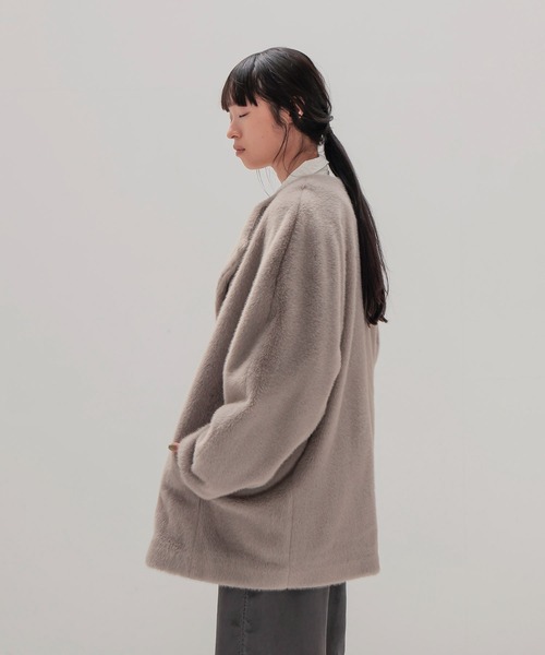 DRESSLAVE（ドレスレイブ）の「middle fur coat(ミドル丈ファーコート)（その他アウター・レディース・グレー/ブラウン・38）」の4枚目の写真