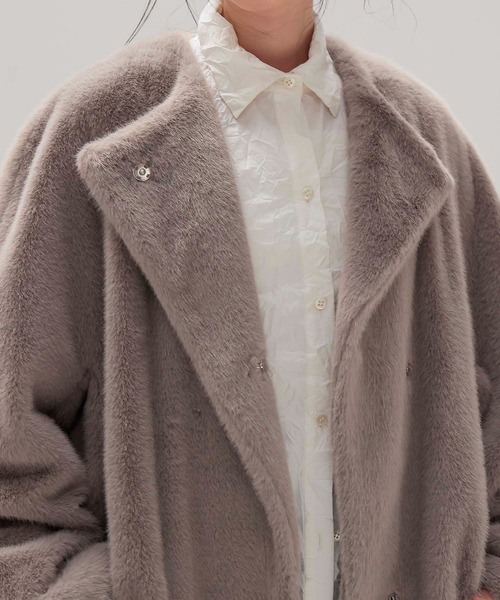 DRESSLAVE（ドレスレイブ）の「middle fur coat(ミドル丈ファーコート)（その他アウター・レディース・グレー/ブラウン・38）」の6枚目の写真