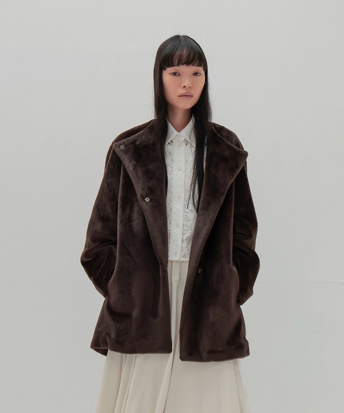 DRESSLAVE（ドレスレイブ）の「middle fur coat(ミドル丈ファーコート)（その他アウター・レディース・グレー/ブラウン・38）」の21枚目の写真