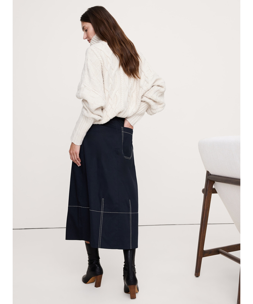 Banana Republic（バナナリパブリック）の「バレル ミディスカート（スカート・レディース・ネイビー・0/2/4/6/8）」の3枚目の写真