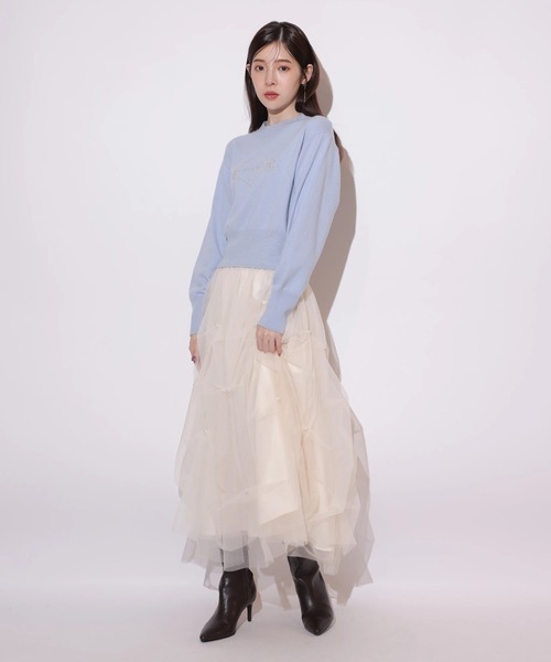 パールタッキングチュールスカート（スカート）｜Rirandture（リランド