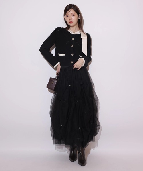 パールタッキングチュールスカート（スカート）｜Rirandture（リランド