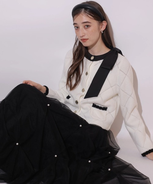 未使用♡今期新作　Rirandture パールタッキングチュールスカート パールタッキングチュールスカート（スカート）｜Rirandture（リランド