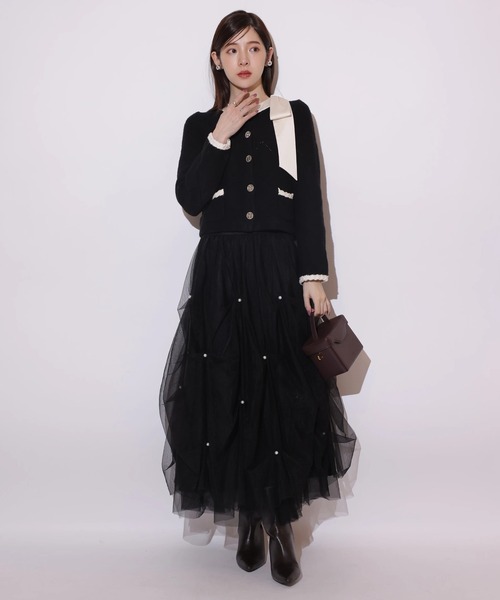 Rirandturパールタッキングチュールスカート パールタッキングチュールスカート（スカート）｜Rirandture（リランド