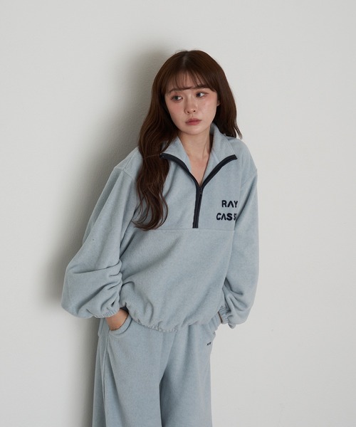 RAY CASSIN（レイカズン）の「ハーフジップ胸刺繍フリース（スウェット・レディース・チャコールグレー/ブルー/ベージュ系その他2/ライトベージュ/ベージュ系その他3・FREE）」の14枚目の写真
