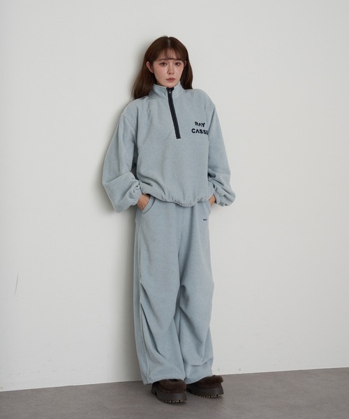 RAY CASSIN（レイカズン）の「ハーフジップ胸刺繍フリース（スウェット・レディース・チャコールグレー/ブルー/ベージュ系その他2/ライトベージュ/ベージュ系その他3・FREE）」の15枚目の写真