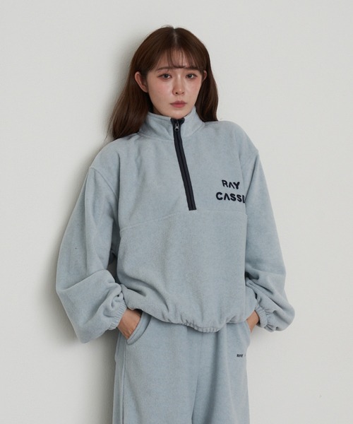 RAY CASSIN（レイカズン）の「ハーフジップ胸刺繍フリース（スウェット・レディース・チャコールグレー/ブルー/ベージュ系その他2/ライトベージュ/ベージュ系その他3・FREE）」の17枚目の写真